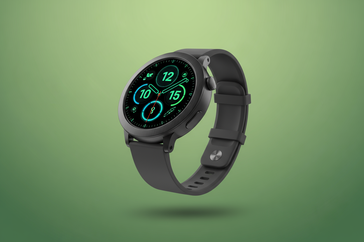 show complete smartwatch and make the bg a little lighter in tone 